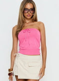 Lissey Strapless Knit Top Pink