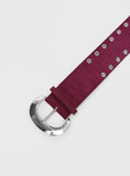 Captain Faux Suede Belt Red Silver