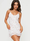 Lars Mini Dress White Floral