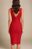 Noa V Neck Bodycon Dress Red Wine