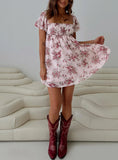 Let's Dance Mini Dress Cream Floral
