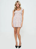 Carlita Mini Dress White Floral