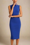 Grace Bandage Midi Dress Navy Blue
