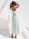 Lewisa Maxi Dress Green Stripe Petite