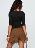 Lifas Lace Mini Skirt Brown