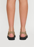 Enya Sandals Tan Faux Suede