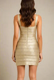Heidi Bandage Mini Dress Gold