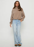 Icy Days Fleece Quarter Zip Jumper Light Brown