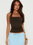 Assumptions Halter Top Brown