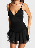 Love Is Alive Lace Mini Dress Black