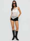 Lavonte Crochet Asymmetrical Top White