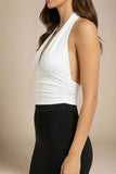 Aby Halter Neck Top White Pearl
