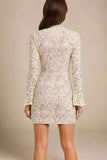 Charlotte Long Sleeve Bodycon Mini Dress Cream