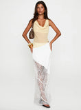 Pretty Little Fears Cowl Neck Top Beige