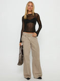 Perfect Mirage Sheer Long Sleeve Top Black