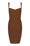 Heidi Bandage Mini Dress Tan Brown