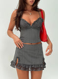 Ferran Mini Skirt Grey Pinstripe