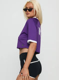 NYU Cropped Soccer Jersey Tee Purple