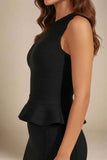 Leni Bandage Top and Knee Length Skirt Set Classic Black