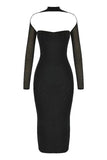 Lillian Bodycon Midi Dress Classic Black Sale