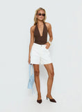 Cosmic Crush Ruched Halter Bodysuit Brown