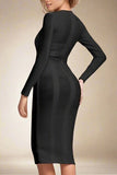 Brooke Long Sleeve Bandage Dress Classic Black Sale