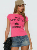 What's His Name Graphic Top Hot Pink