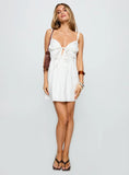 Viviette Ruched Mini Dress White