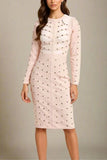 Rosa Long Sleeve Bodycon Dress Cream