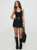 Spinning Out Mini Skirt Black