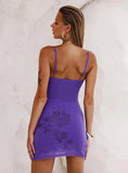 Harlequin Mini Dress Purple