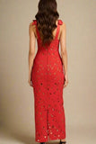 Odette Bodycon Lace Maxi Dress Lipstick Red