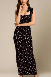 Odette Bodycon Lace Maxi Dress Classic Black