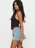 Down For The Ride Denim Skort Light Wash Tall