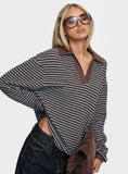 Rigbys Collared Jumper Brown Blue Stripe