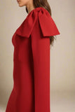 Lela Long Sleeve Bandage Midi Dress Lipstick Red