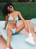 Olivia Adjustable Cheeky Bikini Bottom Blue White