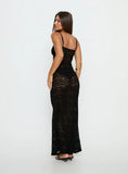 Blackpool Lace V Neck Maxi Dress Black