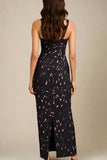Odette Bodycon Lace Maxi Dress Classic Black