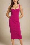 Heidi Bandage Midi Dress Magenta Pink Sale