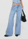 Pearlisle Low Rise Baggy Jeans Light Wash