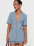 Bisou Bisou Short Sleeved Blazer Blue