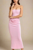 Hope Bodycon Wrap Maxi Dress Dusty Pink Sale