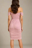 Zia Bodycon Wrap Midi Dress Dusty Pink