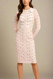Rosa Long Sleeve Bodycon Dress Cream