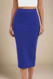 Pencil High Waist Bandage Midi Skirt Navy Blue