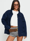 Goldsmith Denim Bomber Jacket Dark Wash
