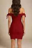 Penelope Bandage Mini Dress Red Wine