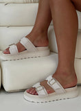 Ma Belle Sandals Cream Faux Suede