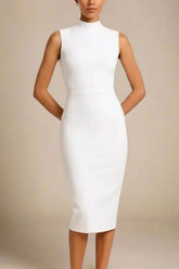 Grace Bandage Midi Dress White Pearl Sale